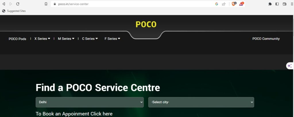 poco service center finder